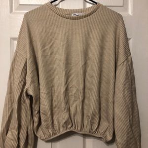 ZARA Beige Long-Sleeve Top